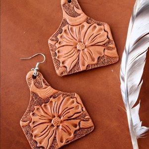 Tooled Leather Earrings